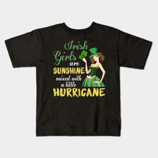 Girls Are Sunshine Mixed With A Little Hurricane Kids T-Shirt